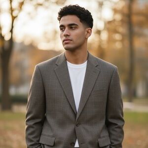 VTG Ralph Lauren Polo‎ University 80s Brown Wool Tweed Blazer 48 Tall Union Made